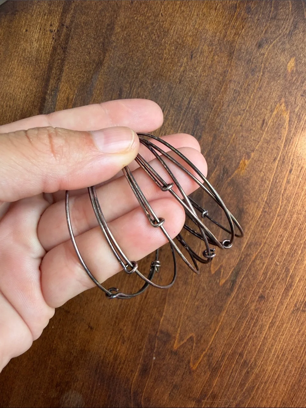 Vintage stack of Alex and Ani expandable wire bangle bracelets